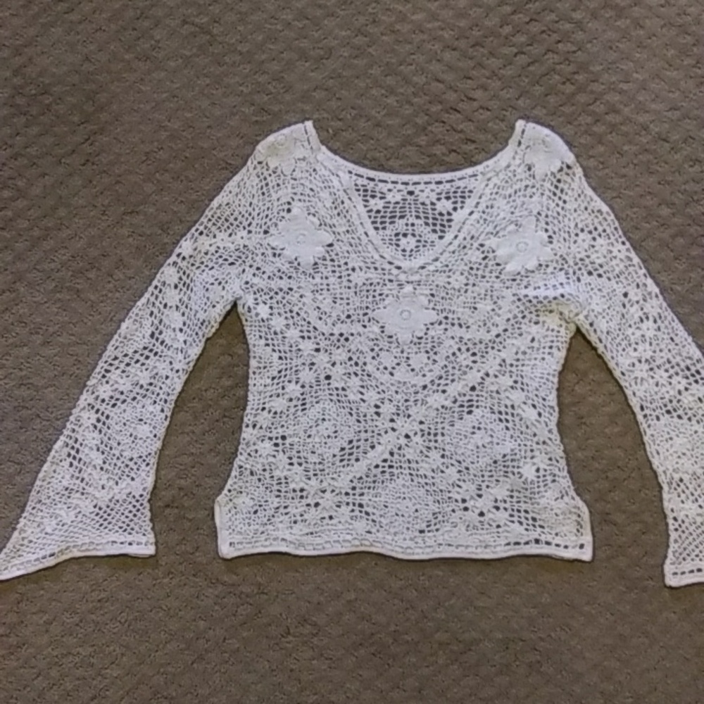 Crochet top, small, EUC, white/ivory color
